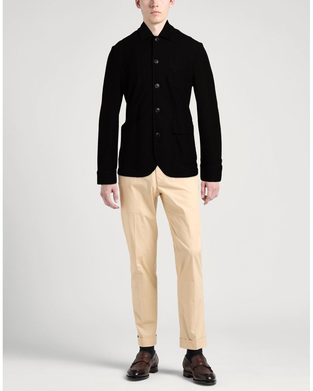 Emporio Armani Black Jacket Lyocell, Virgin Wool for men