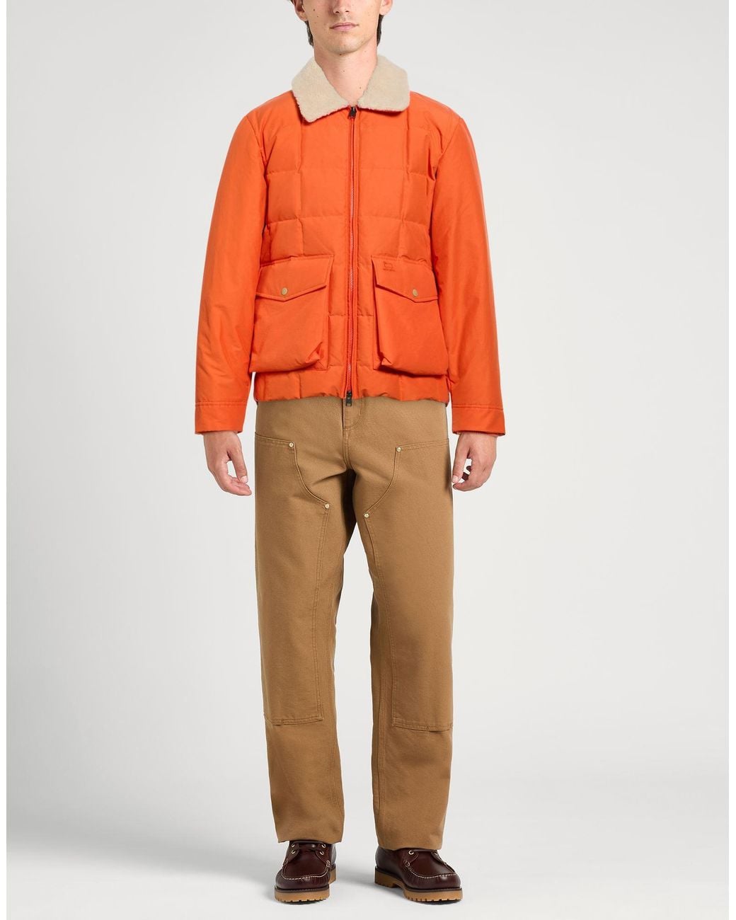 Woolrich Orange Puffers for men