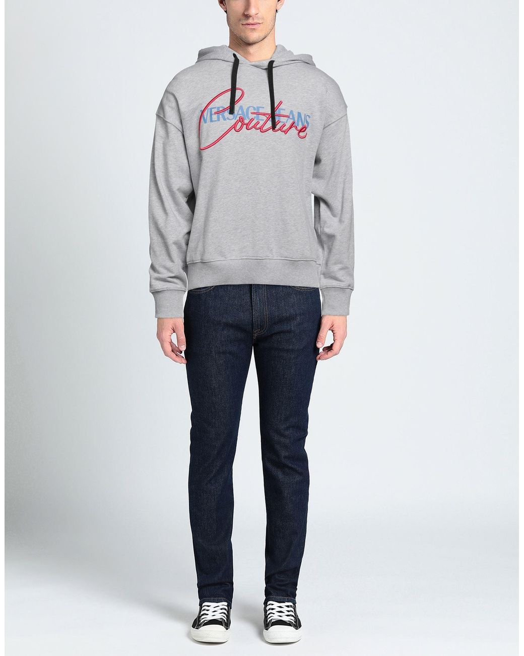 Versace Jeans Couture Gray Sweatshirt Cotton, Elastane for men