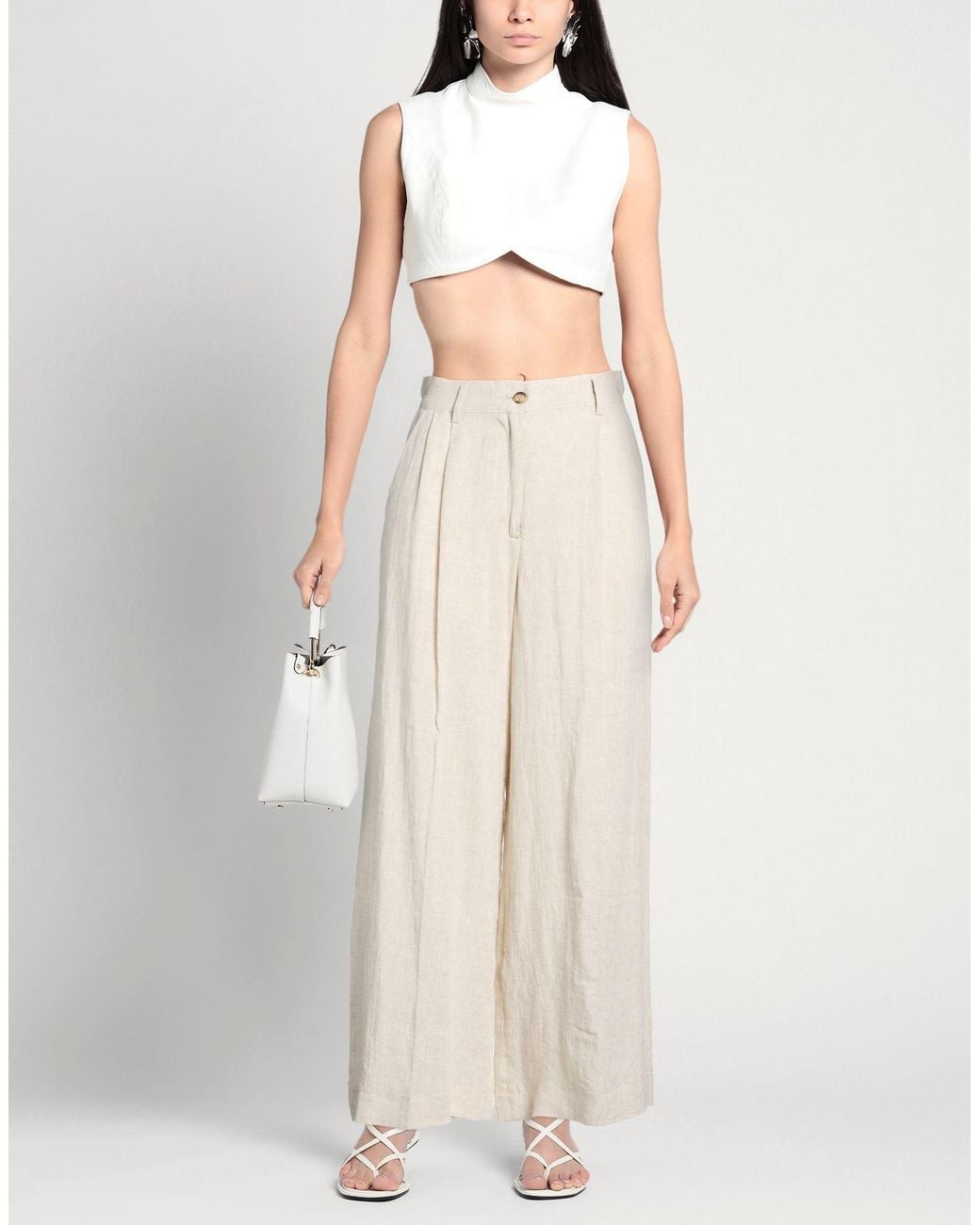 Forte White Pants Linen