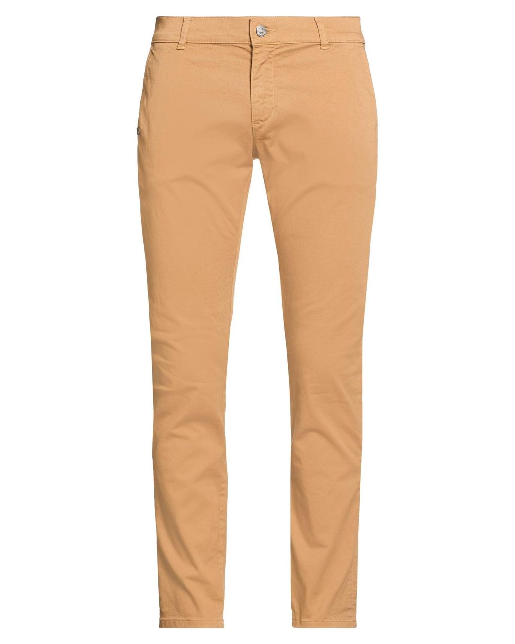 Daniele Alessandrini Natural Camel Pants Cotton, Elastane for men