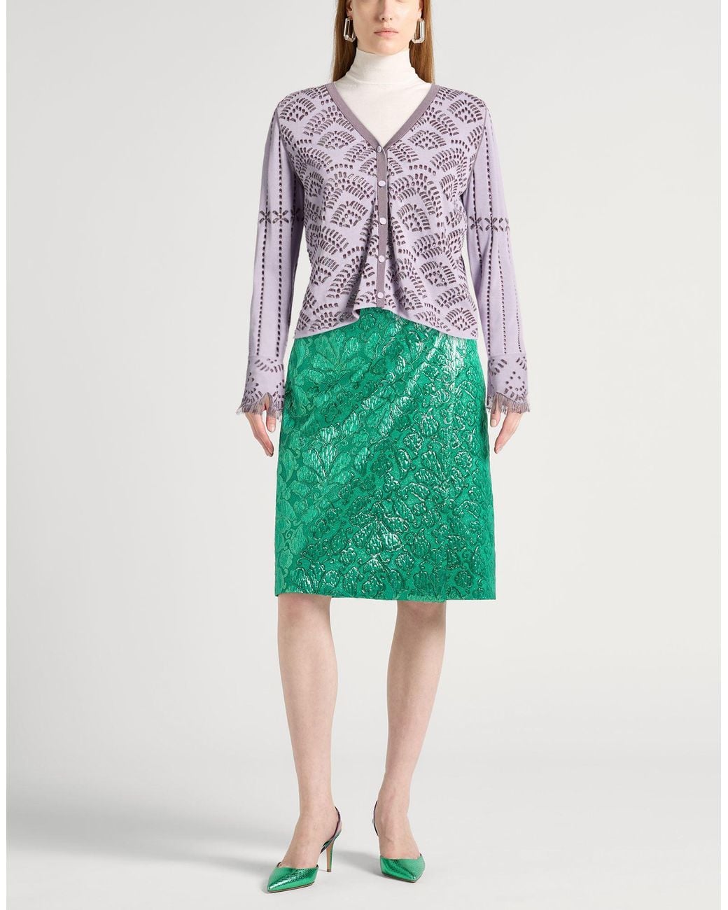 Lanvin Multicolor Lilac Cardigan Viscose, Cotton, Polyamide, Elastane