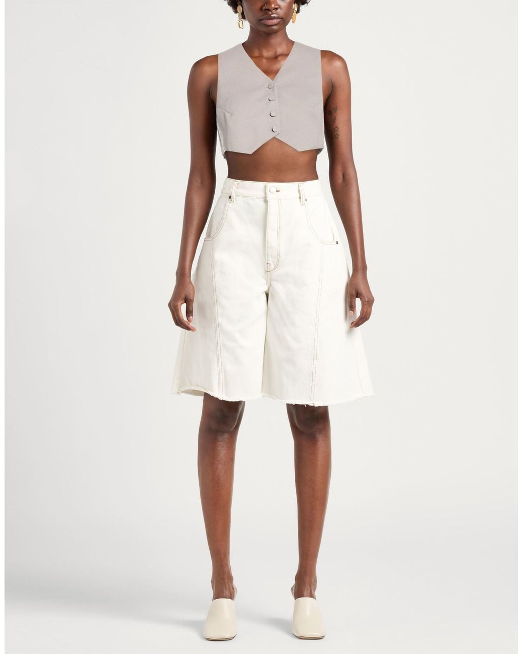 ANDAMANE Gray Tailored Vest Polyester