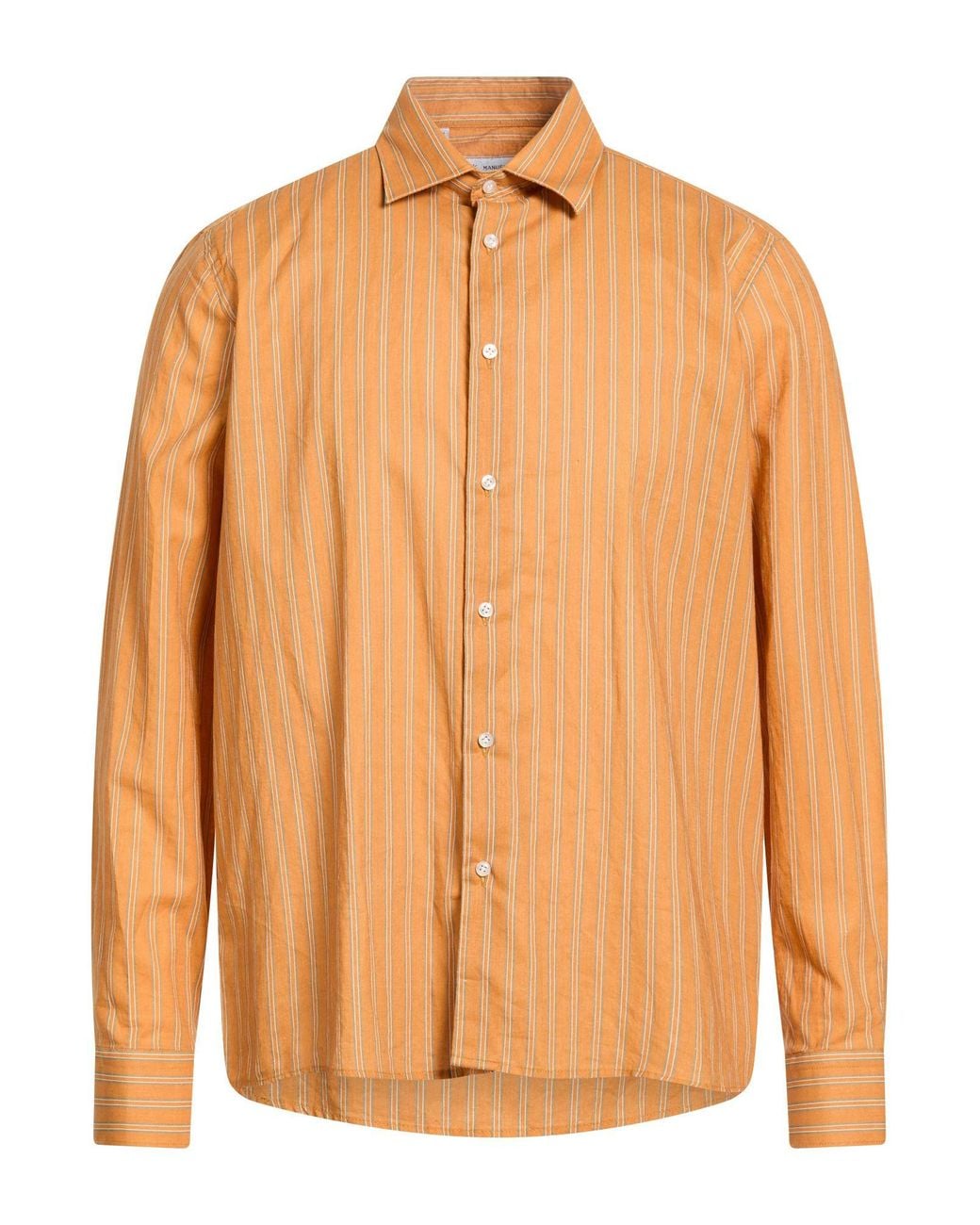 Manuel Ritz Orange Shirt Linen, Cotton for men