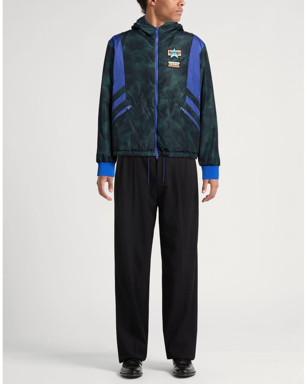 Herno Blue Jacket Polyester, Polyamide for men