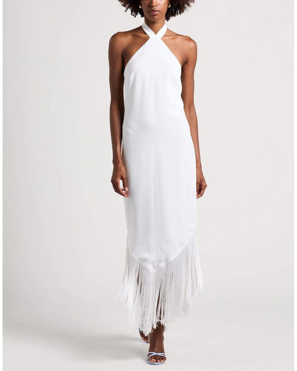 Taller Marmo White Maxi Dress Acetate, Viscose