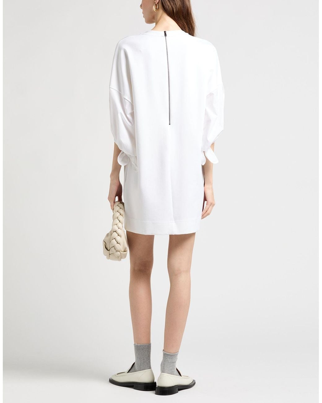 Max Mara White Mini Dress Polyamide, Cotton, Elastane