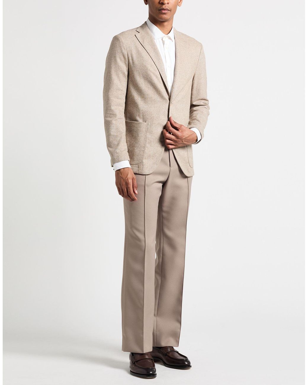 Boglioli Natural Blazer Virgin Wool, Polyamide, Silk, Polyester, Elastane for men
