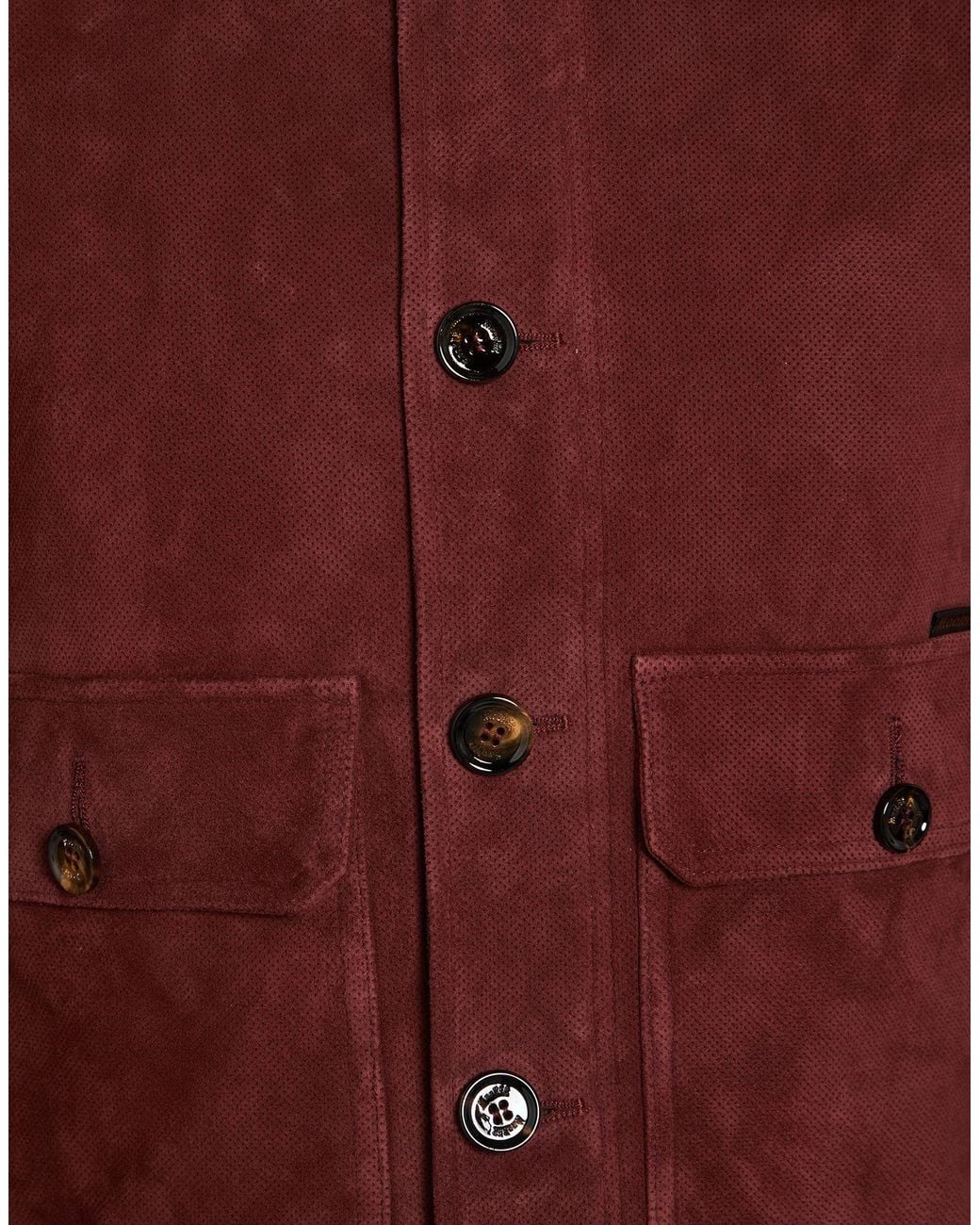 Moorer Red Jacket Soft Leather, Polyester for men