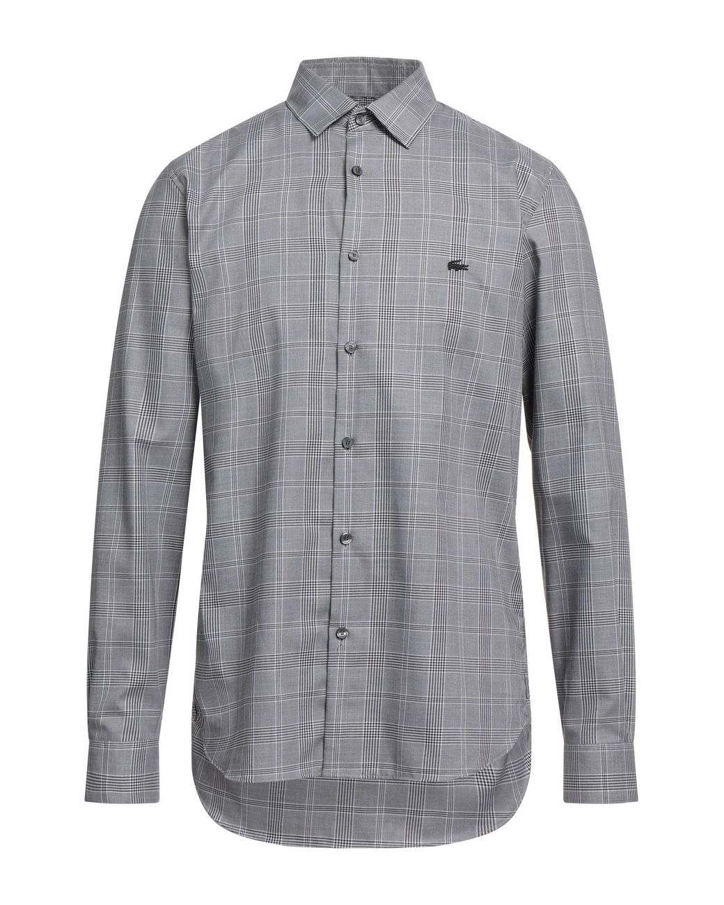 Lacoste Cotton Shirt in Grey (Gray) for Men | Lyst