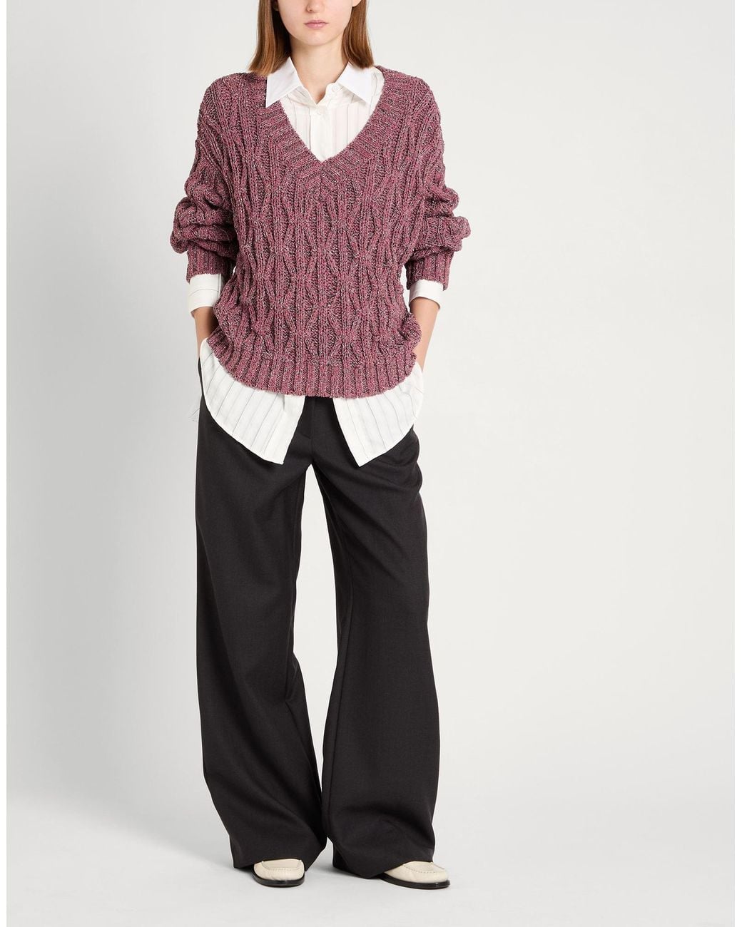 Boss Purple Sweater Cotton, Recycled Polyester, Recycled Cotton, Recycled Polyamide, Polyester