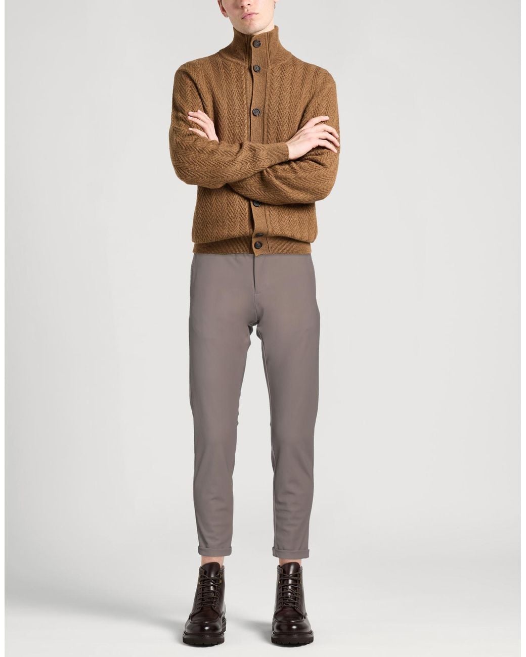AT.P.CO Gray Khaki Pants Polyamide, Elastane for men