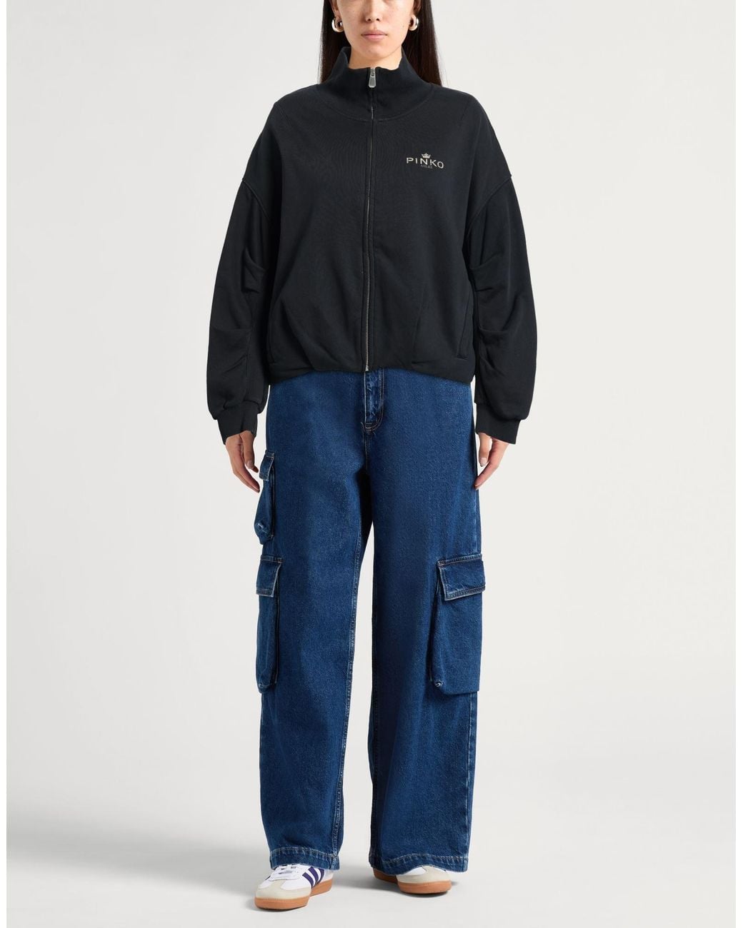 Pinko Black Sweatshirt Cotton