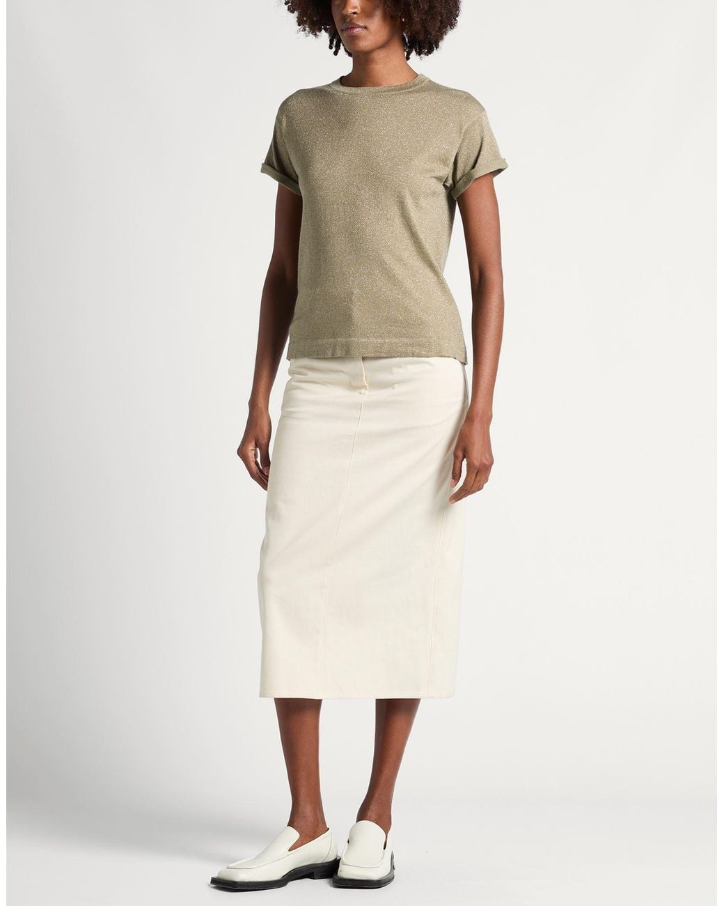 Brunello Cucinelli Green Sweater Cashmere, Silk, Polyamide, Metallic Polyester