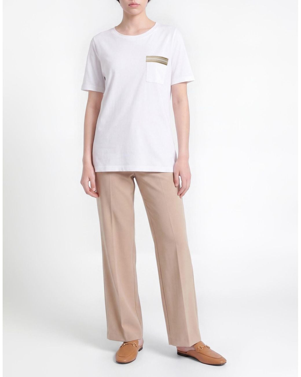 Eleventy White T-Shirt Lyocell, Cotton