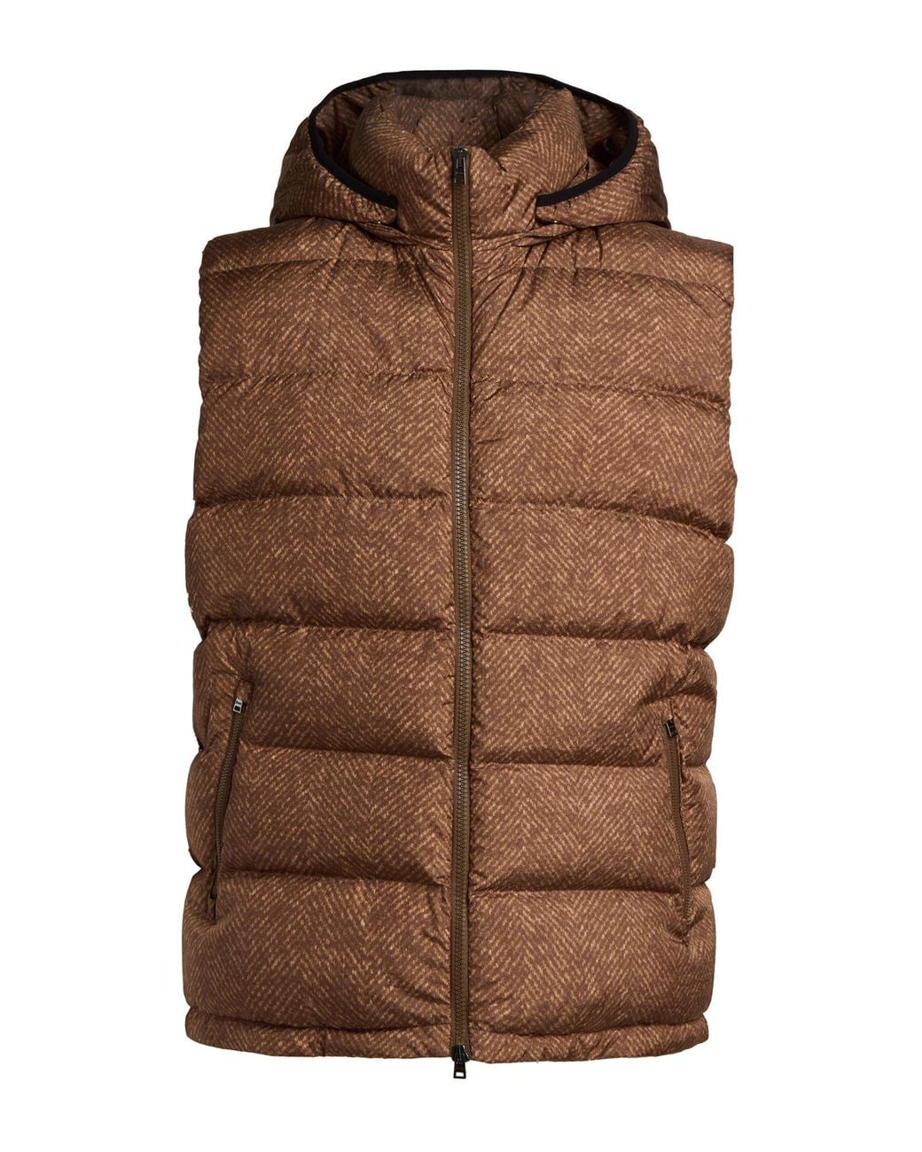 Herno Brown Vest Polyamide for men