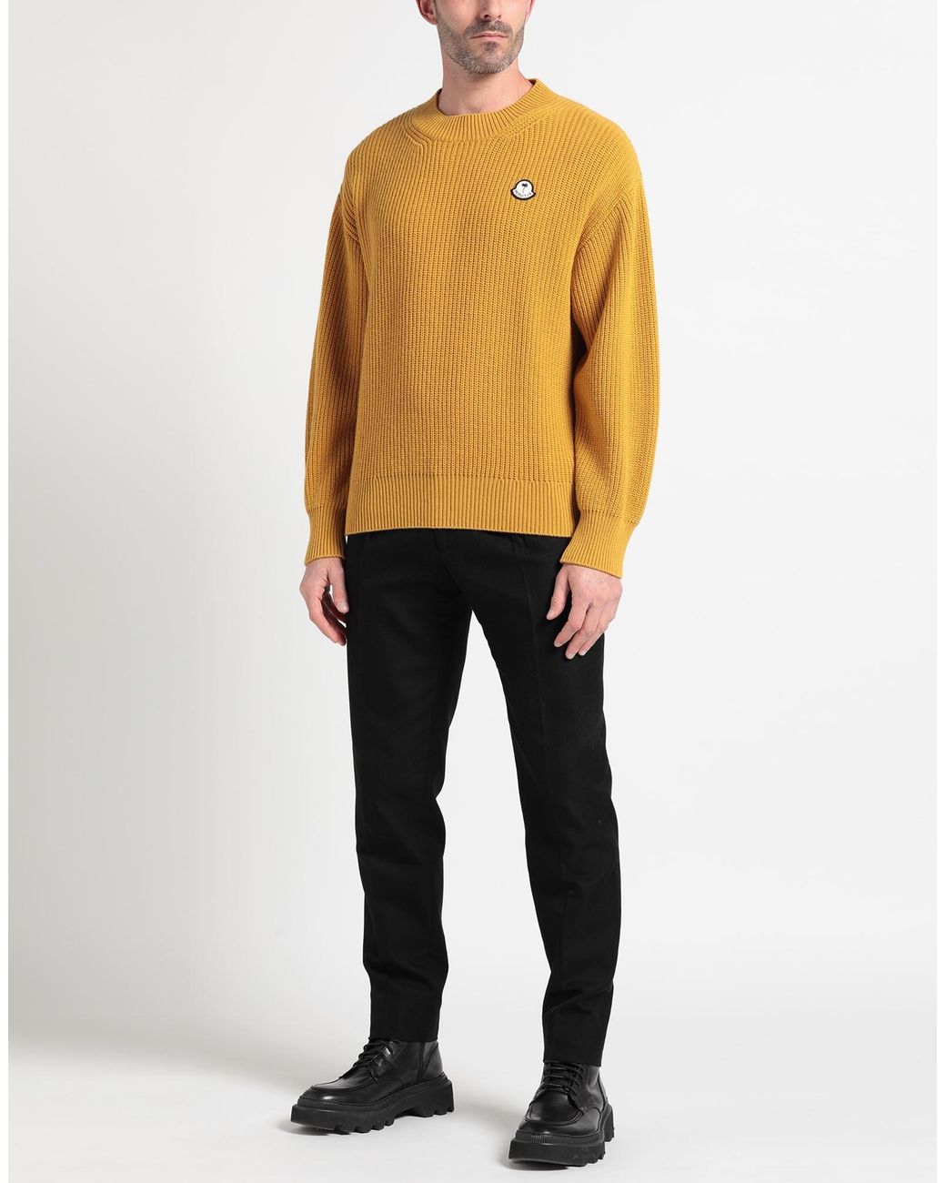 8 MONCLER PALM ANGELS Yellow Wool Sweater for men