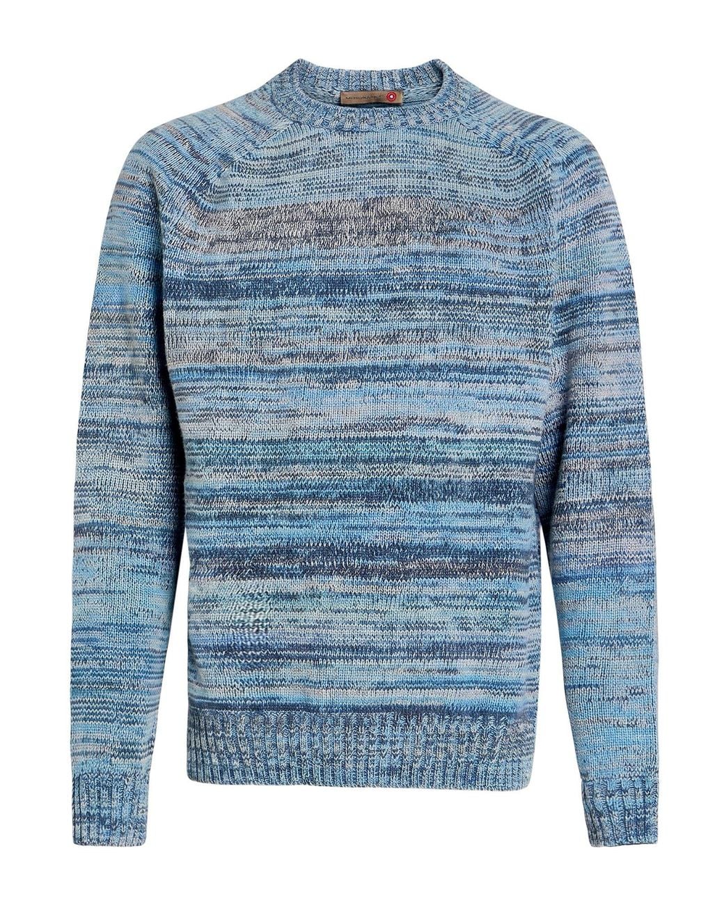 Messagerie Blue Sweater Virgin Wool for men