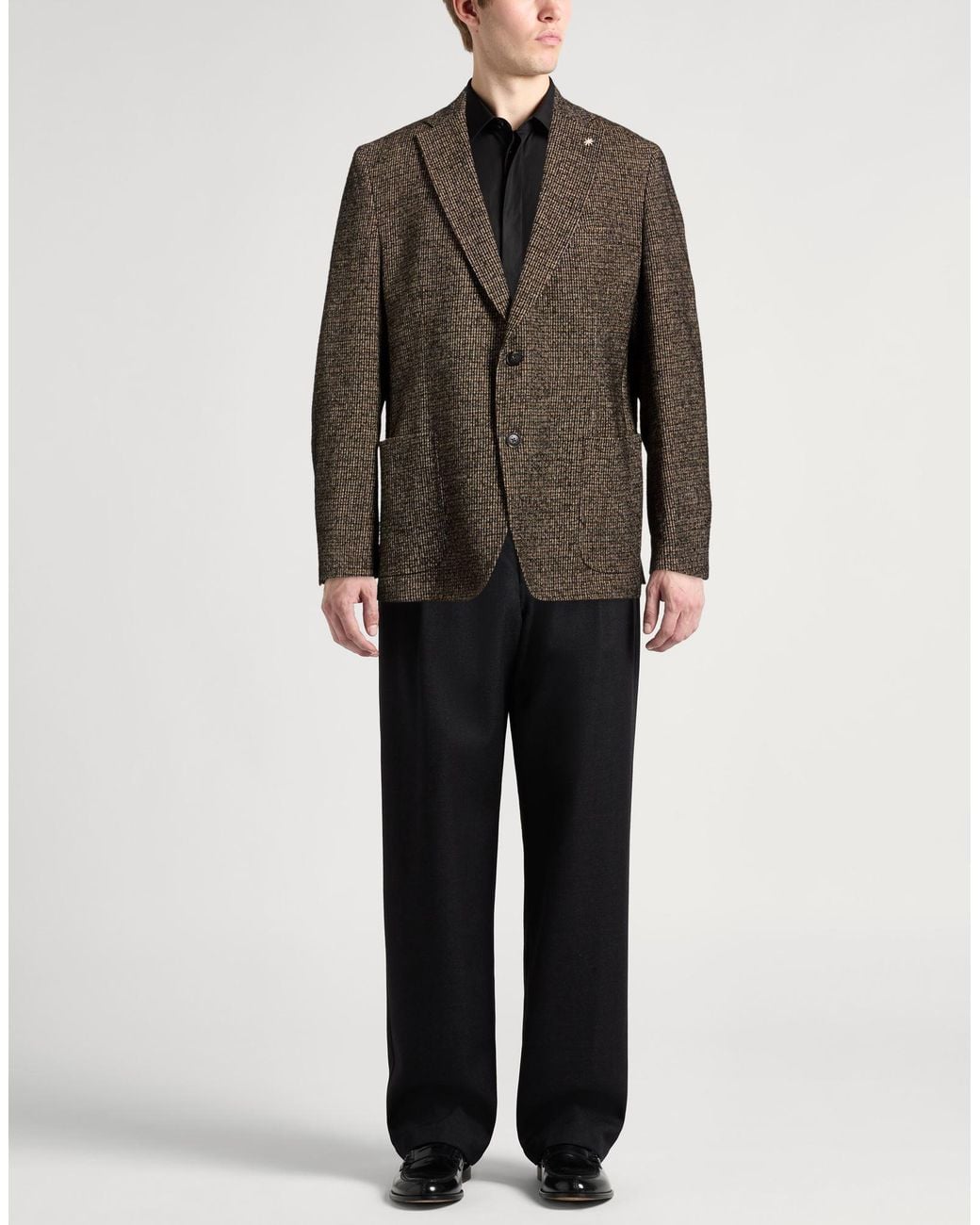 Manuel Ritz Brown Blazer Cotton, Polyester, Acrylic, Wool for men