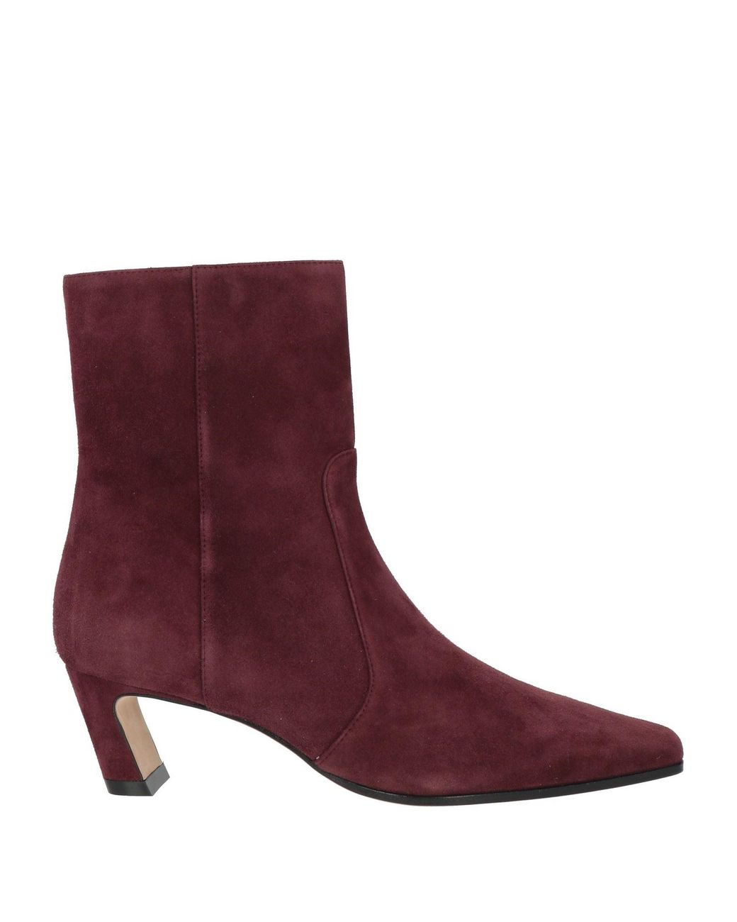 Stuart Weitzman Purple Burgundy Ankle Boots Leather