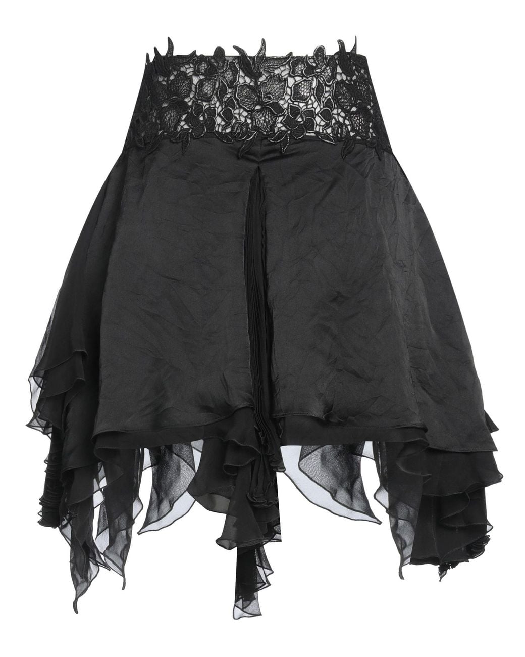 Versace Black Mini Skirt Polyester, Silk, Cotton