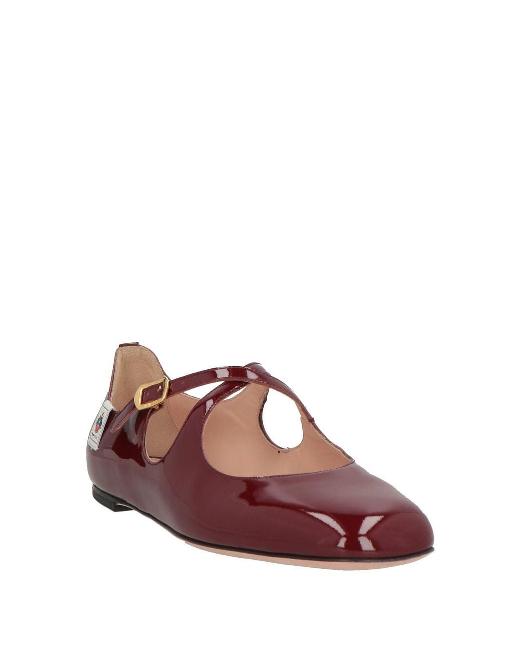 Bally Brown Burgundy Ballet Flats Calfskin