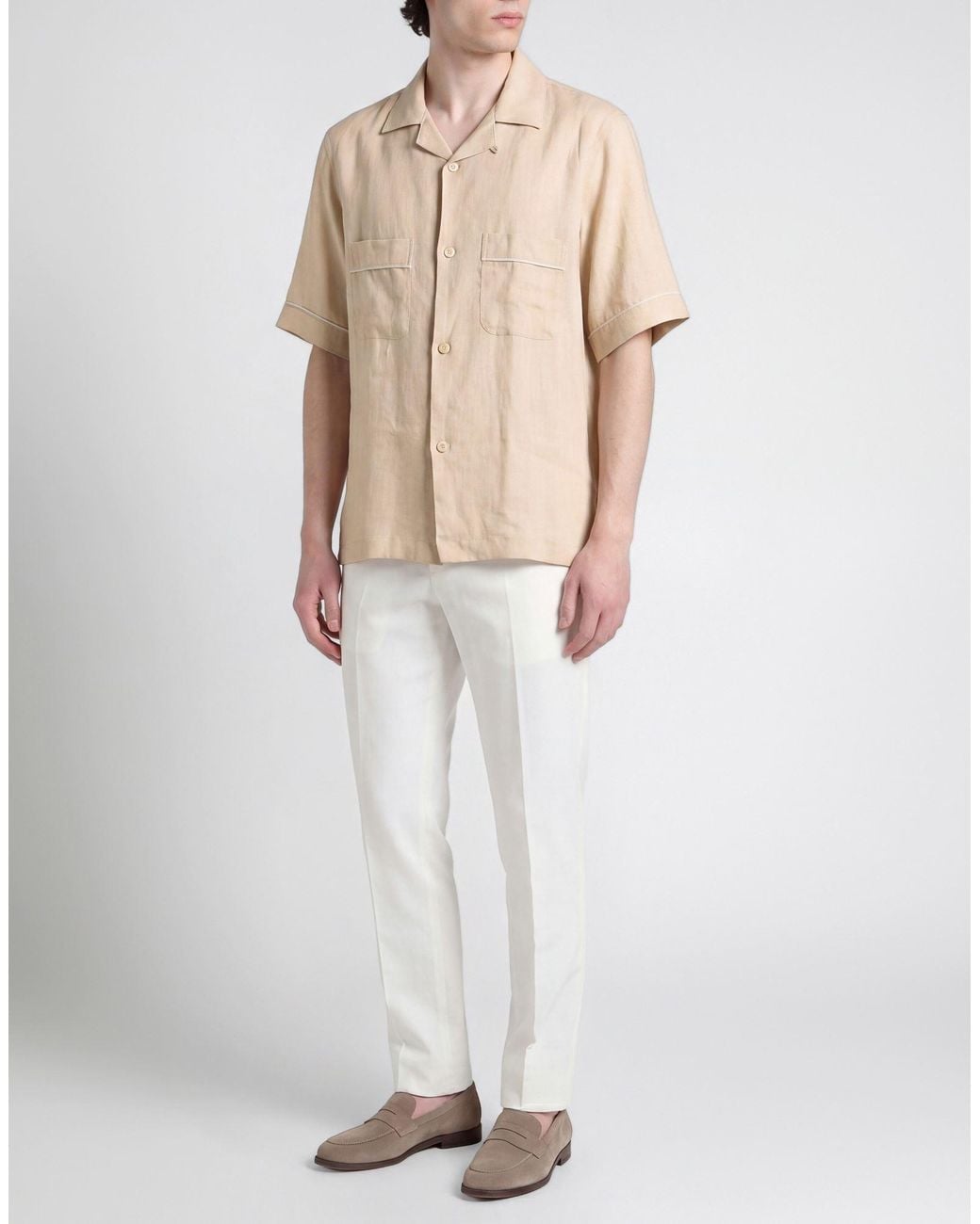 Eleventy Natural Shirt Linen for men