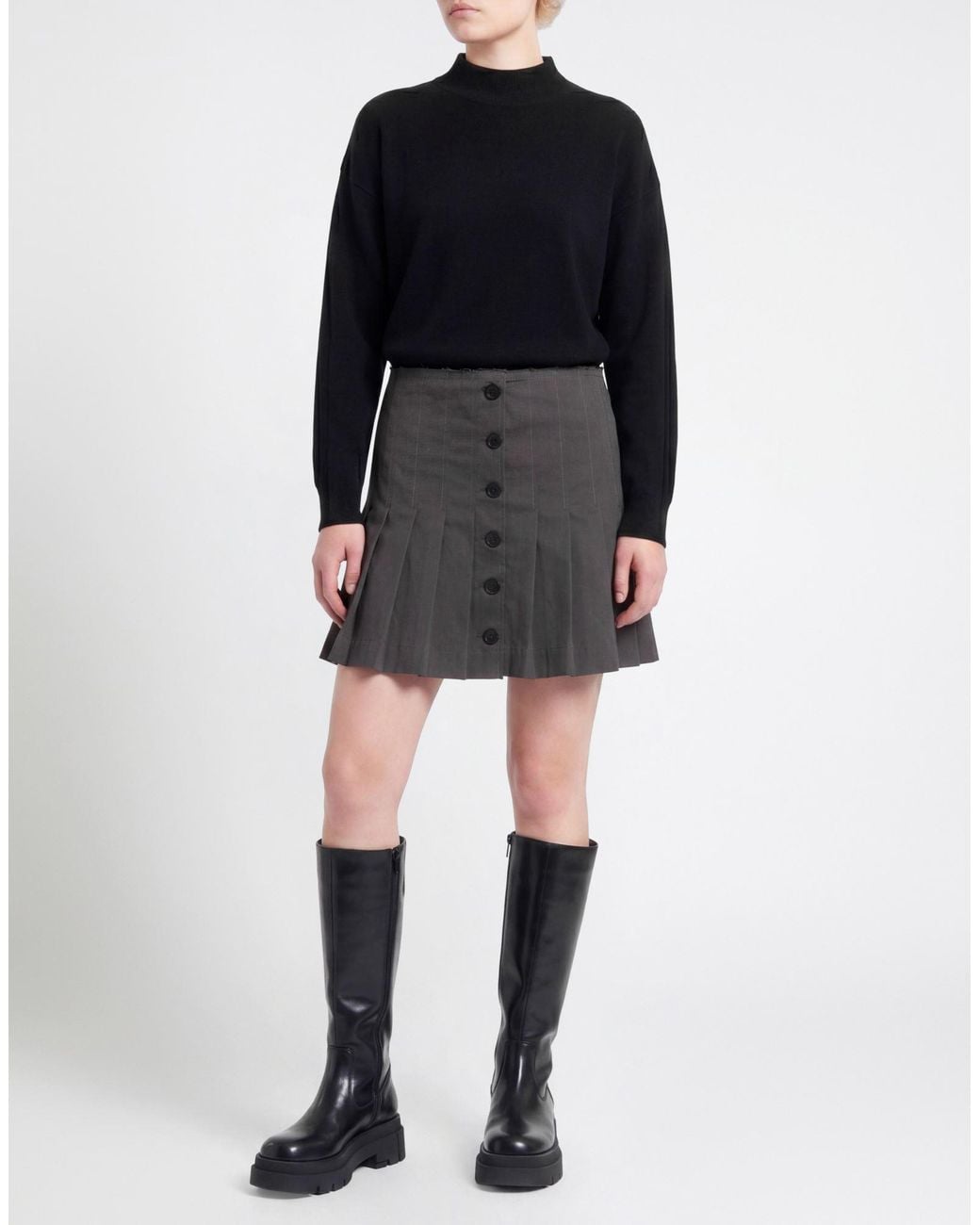 Semicouture Gray Mini Skirt