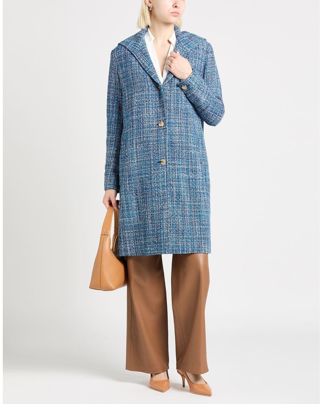 Lanvin Blue Coat Virgin Wool, Polyamide