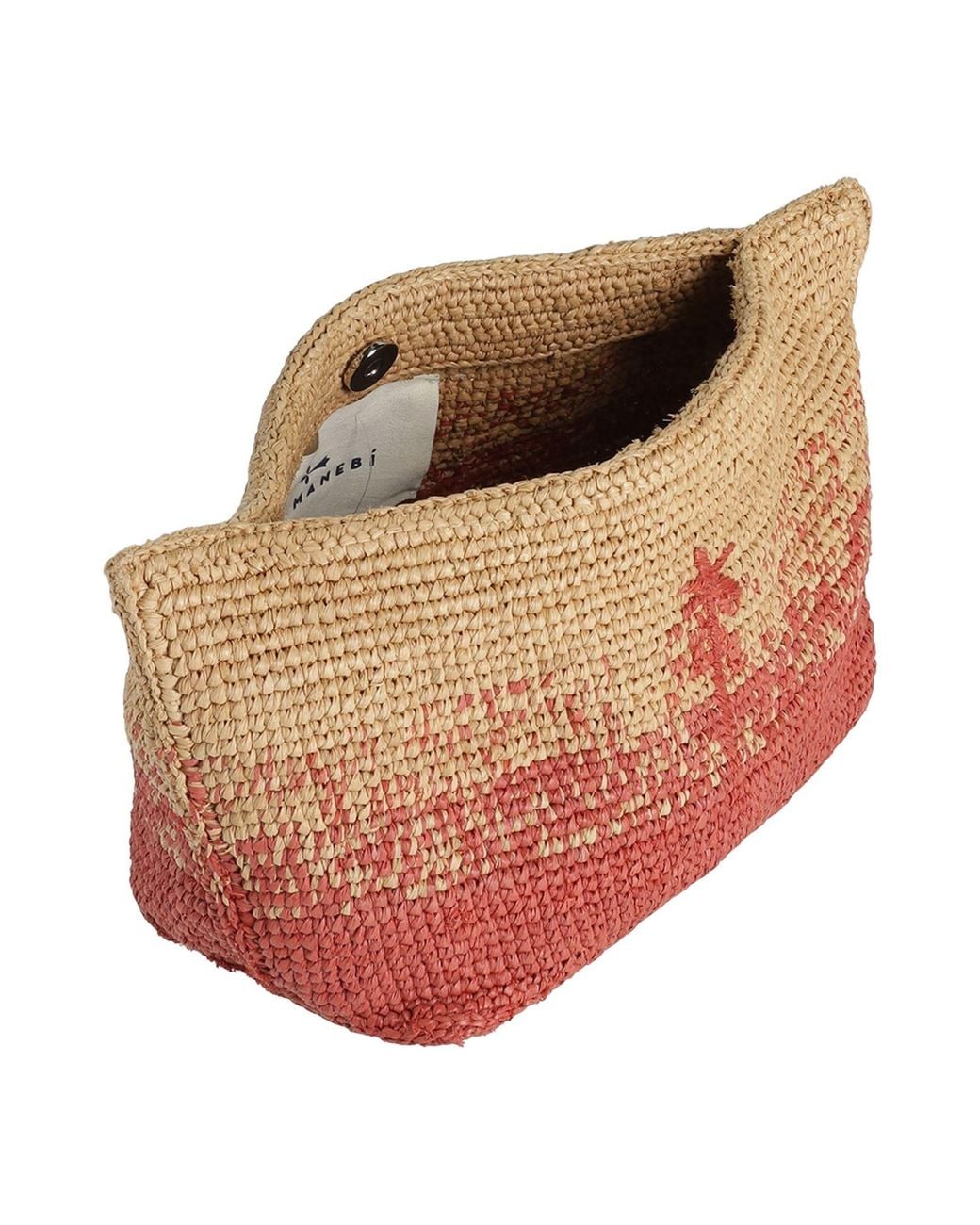 Manebí White Clutch Natural Raffia