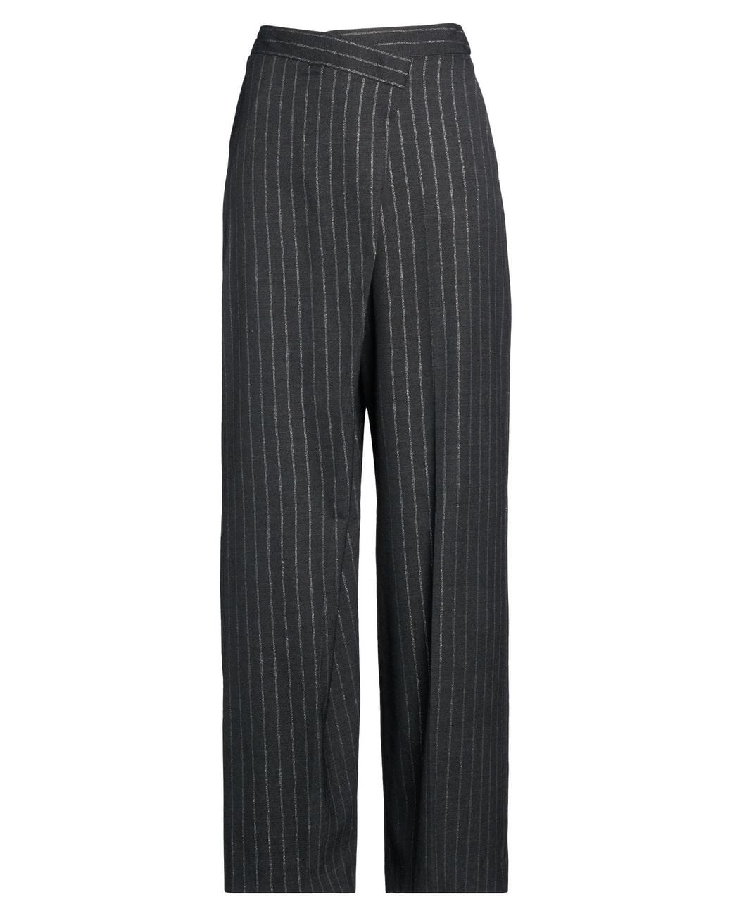Karl Lagerfeld Gray Charcoal Pants Polyester, Viscose, Wool, Elastane