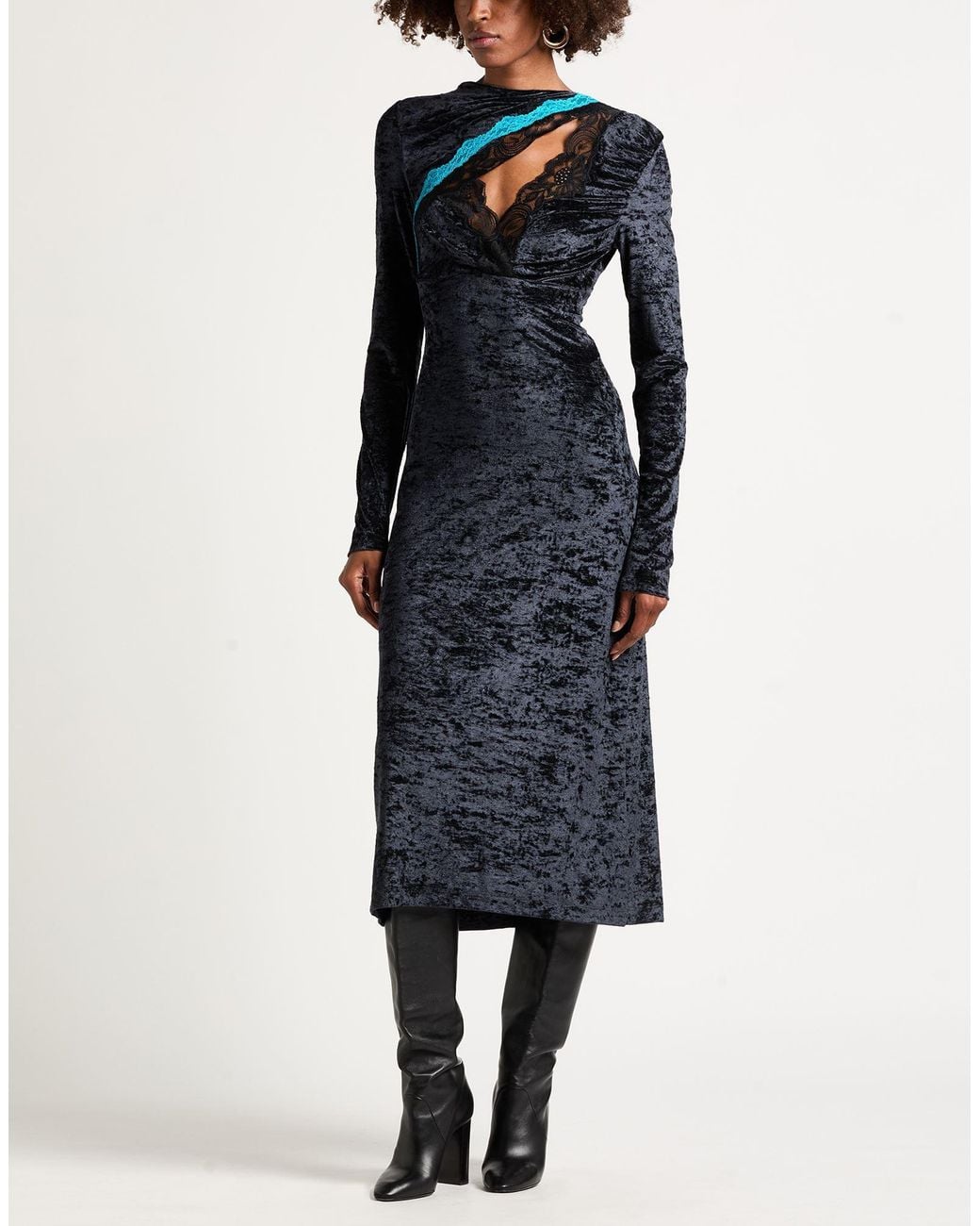 Vaillant Black Midi Dress Polyester, Elastane