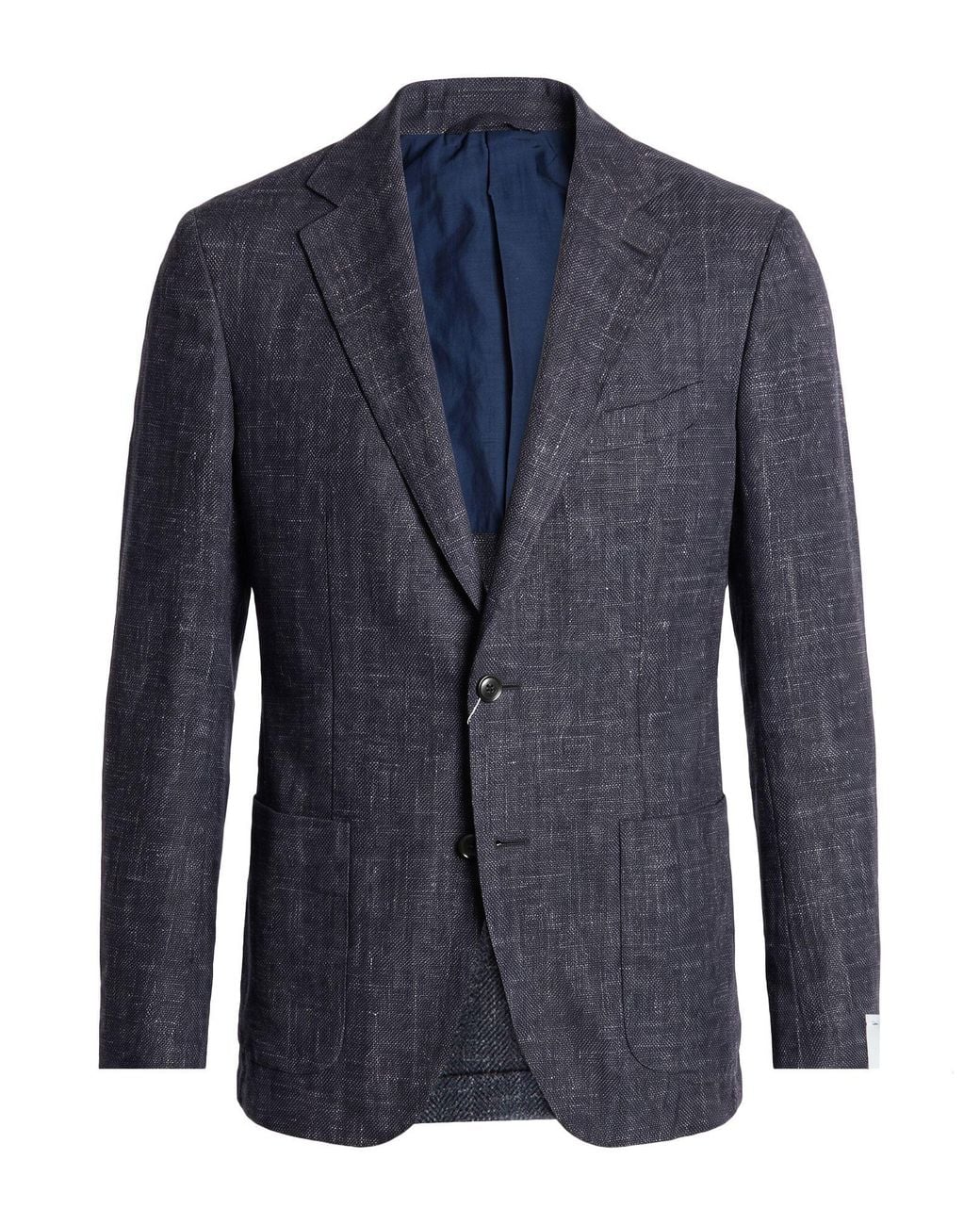 Caruso Blue Blazer Wool, Silk, Linen for men