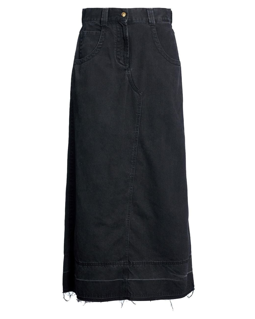 Palm Angels Black Denim Skirt Cotton