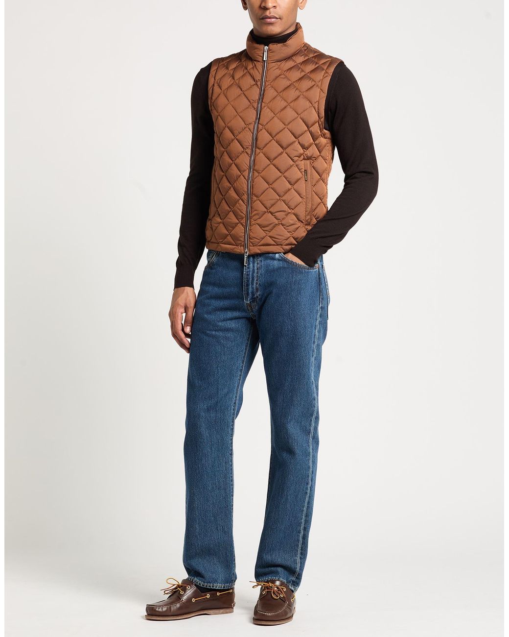 Moorer Brown Vest Polyamide, Polyurethane for men