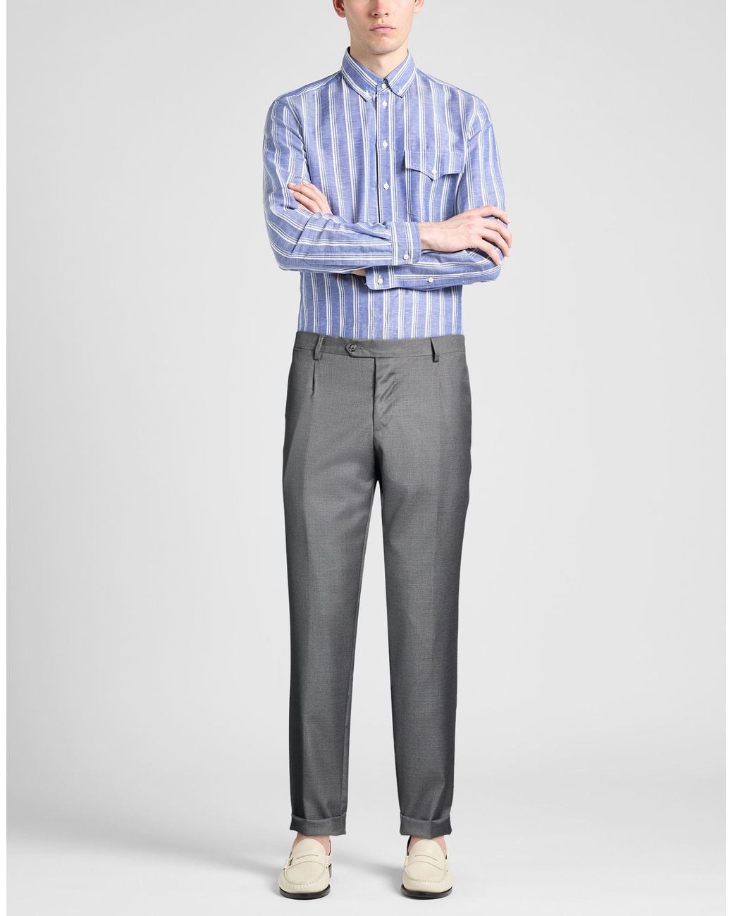 Barba Napoli Gray Pants Virgin Wool for men