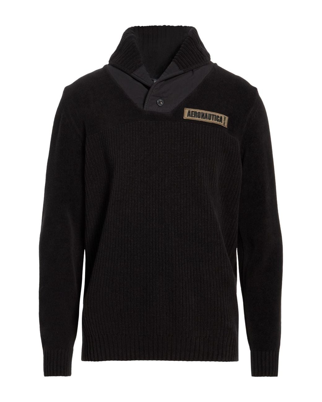 Aeronautica Militare Black Sweater Cotton for men