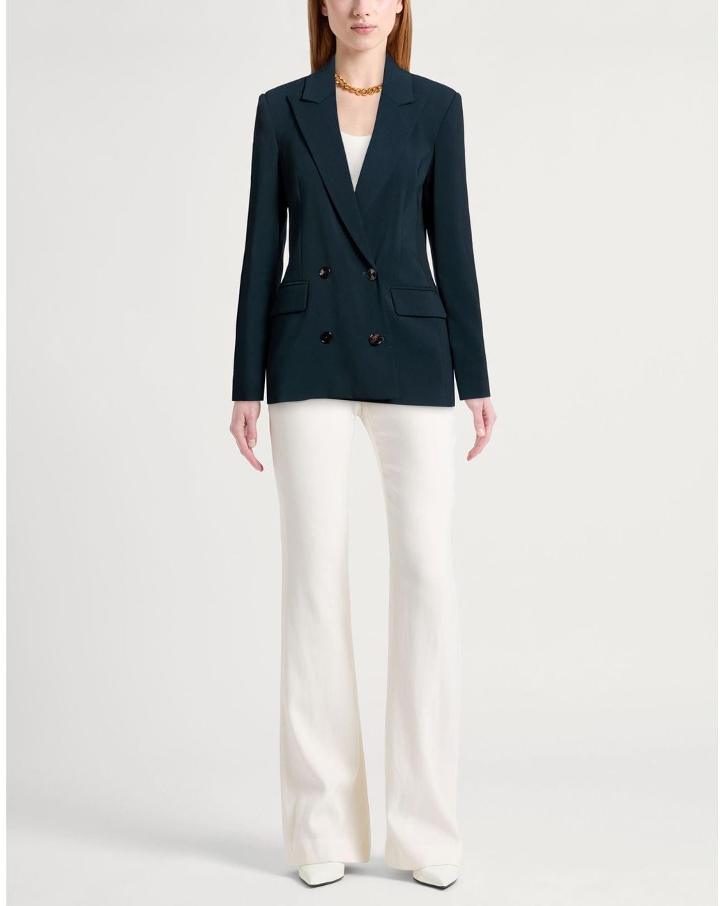 Patrizia Pepe Blue Blazer Polyester, Elastane