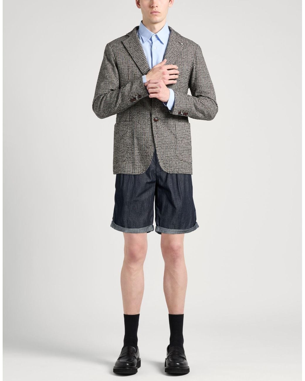 Brunello Cucinelli Blue Denim Shorts Cotton for men