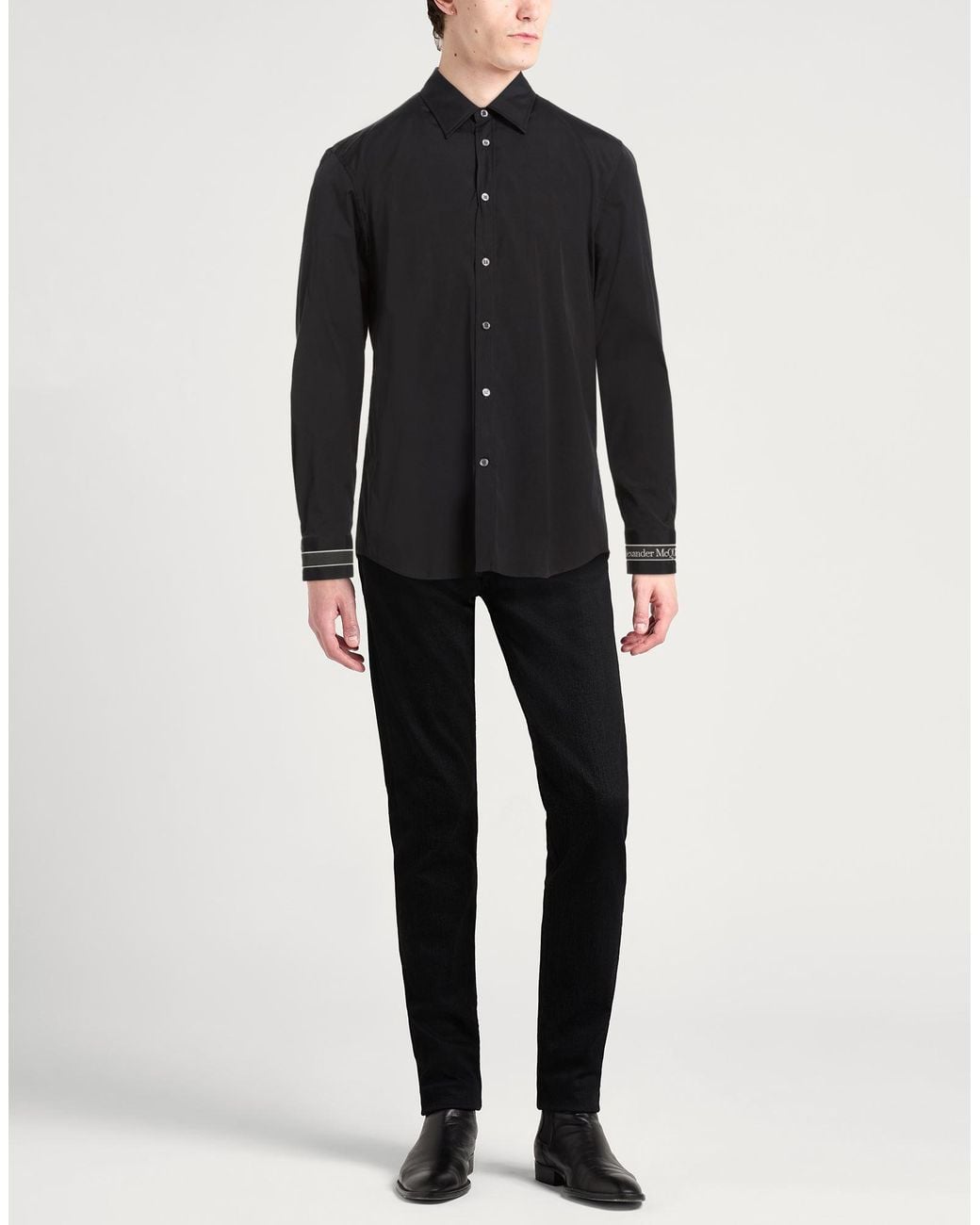 Camisa McQueen de hombre de color Black