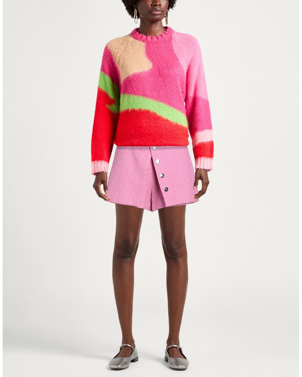 Maje Pink Shorts & Bermuda Shorts Cotton, Polyamide
