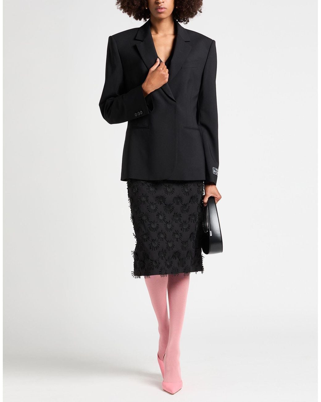MSGM Black Blazer Virgin Wool, Elastane
