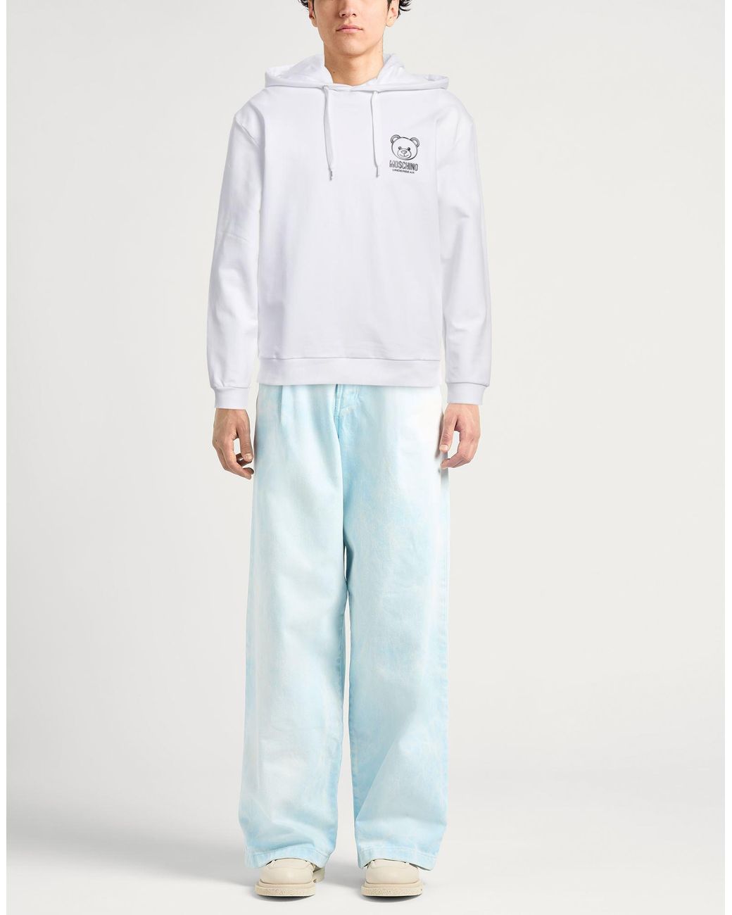 Moschino White Sweatshirt Cotton, Elastane for men