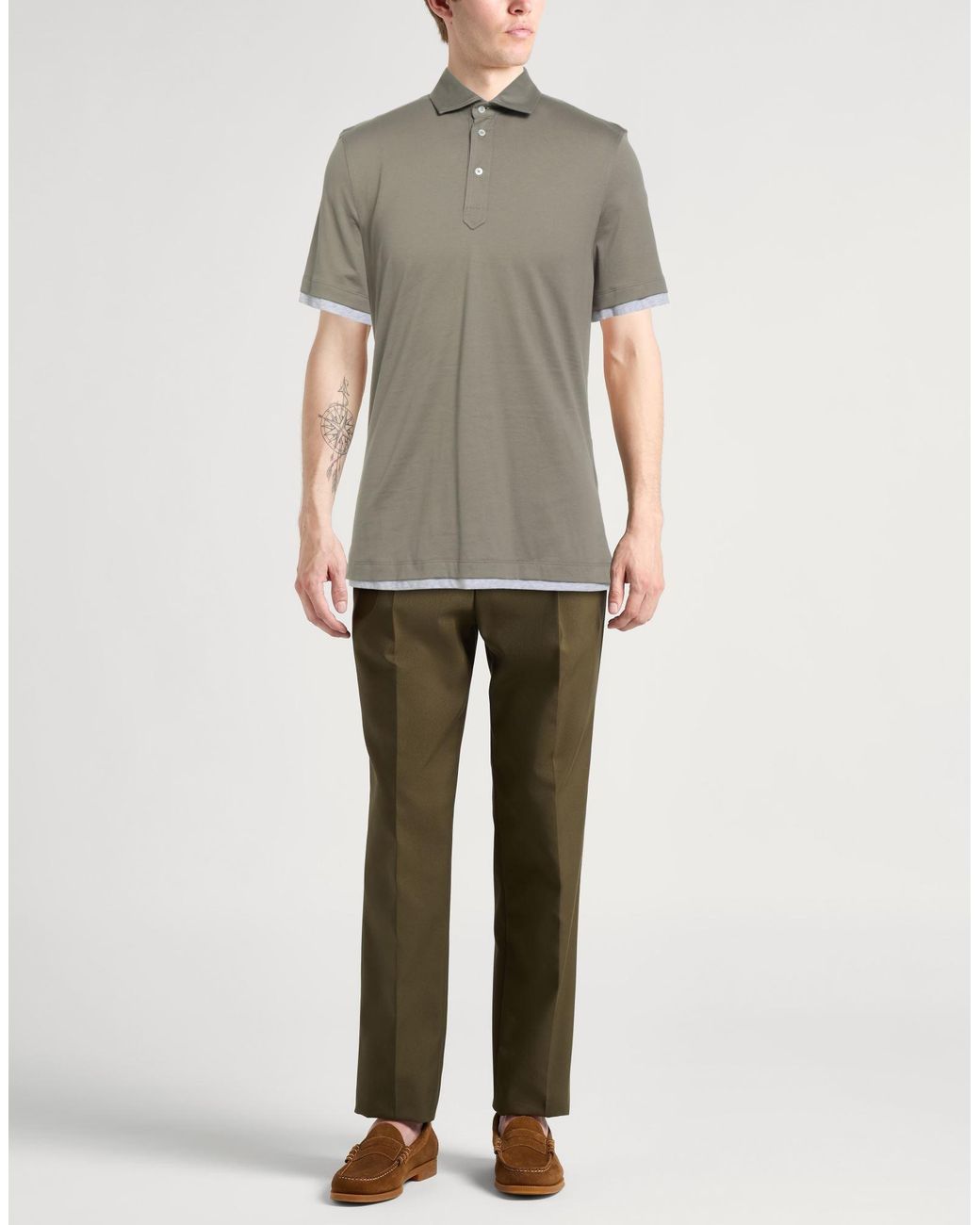 Brunello Cucinelli Gray Polo Shirt for men