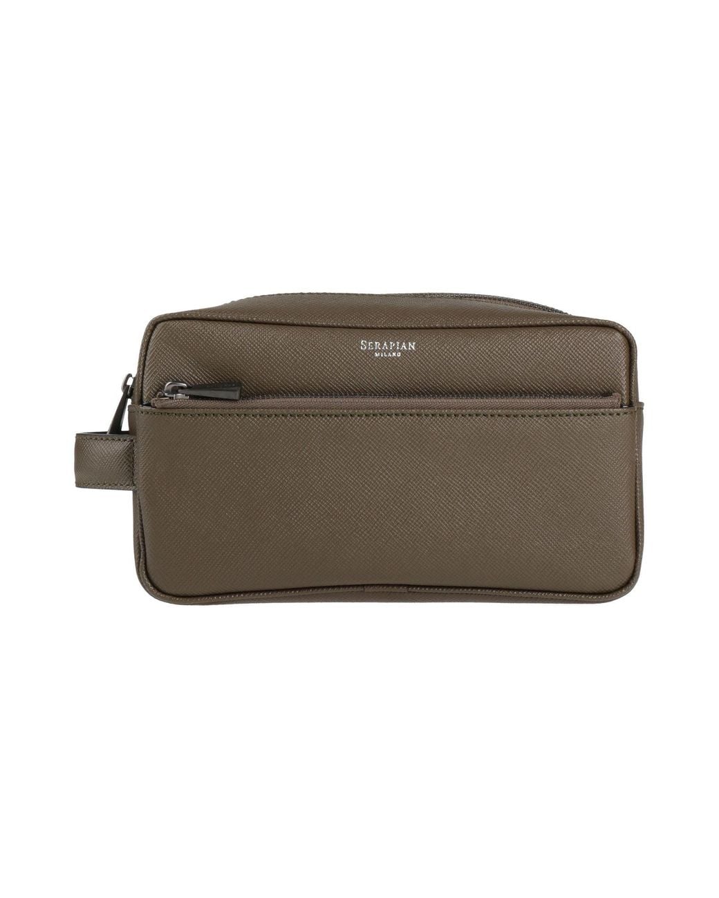 Serapian Gray Beauty Case Leather for men