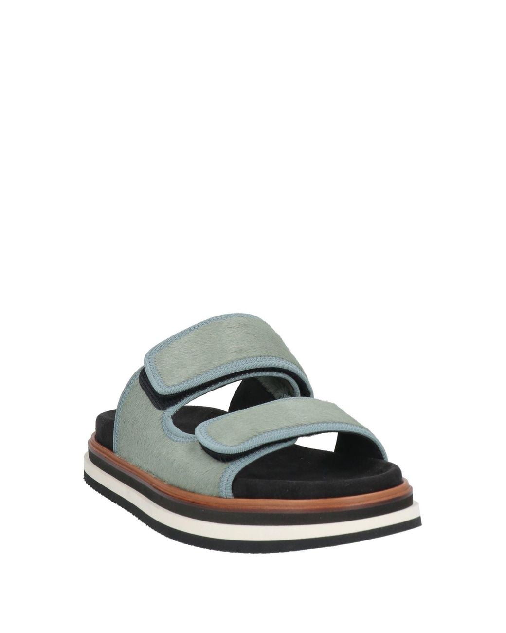 Hogan Green Sandals Textile Fibers, Leather