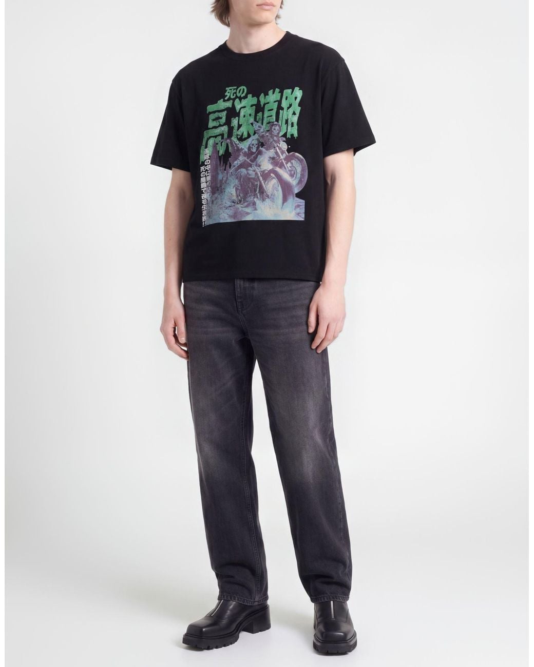LỰU ĐẠN Black T-Shirt Cotton for men