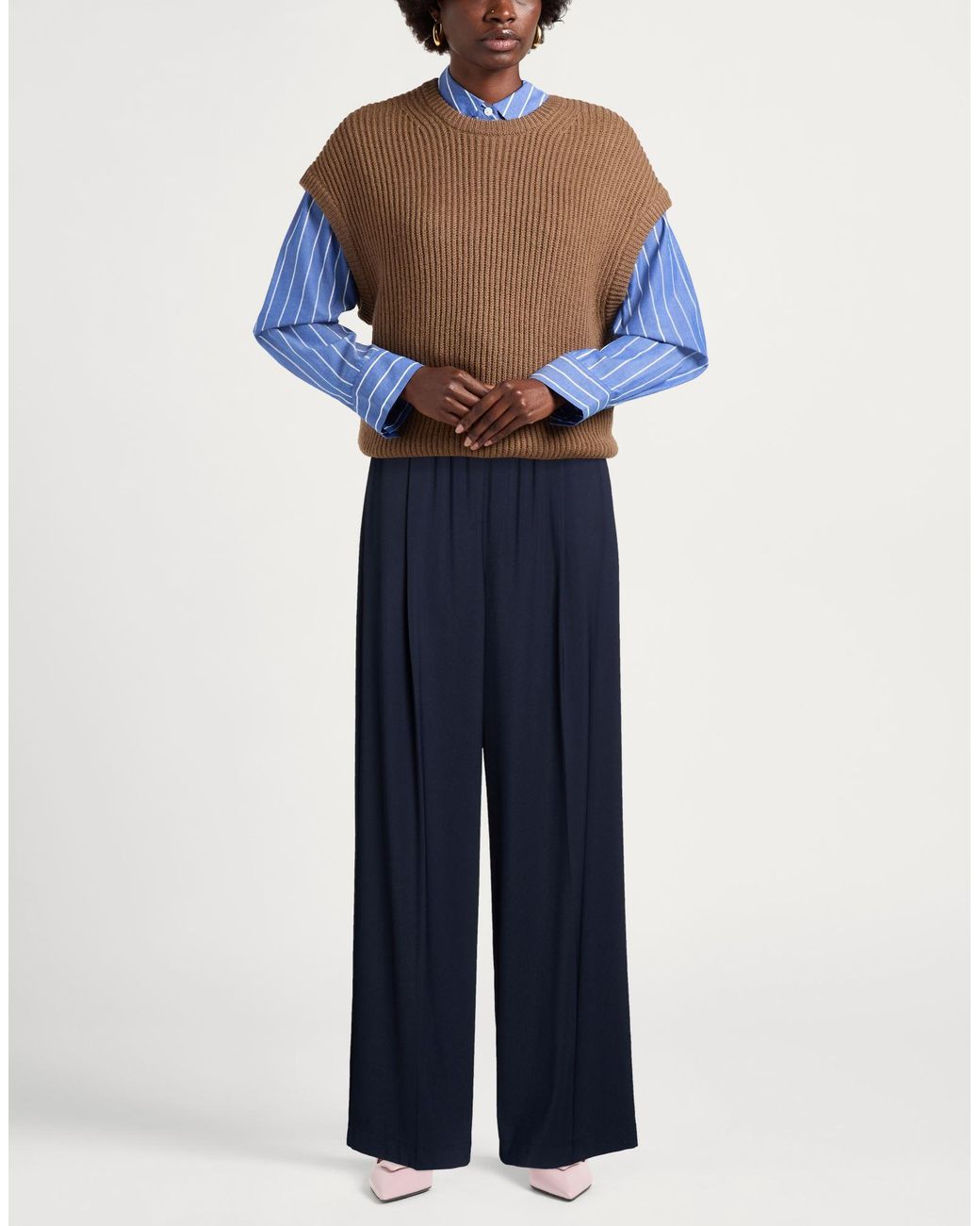 Patrizia Pepe Blue Pants Polyester, Elastane