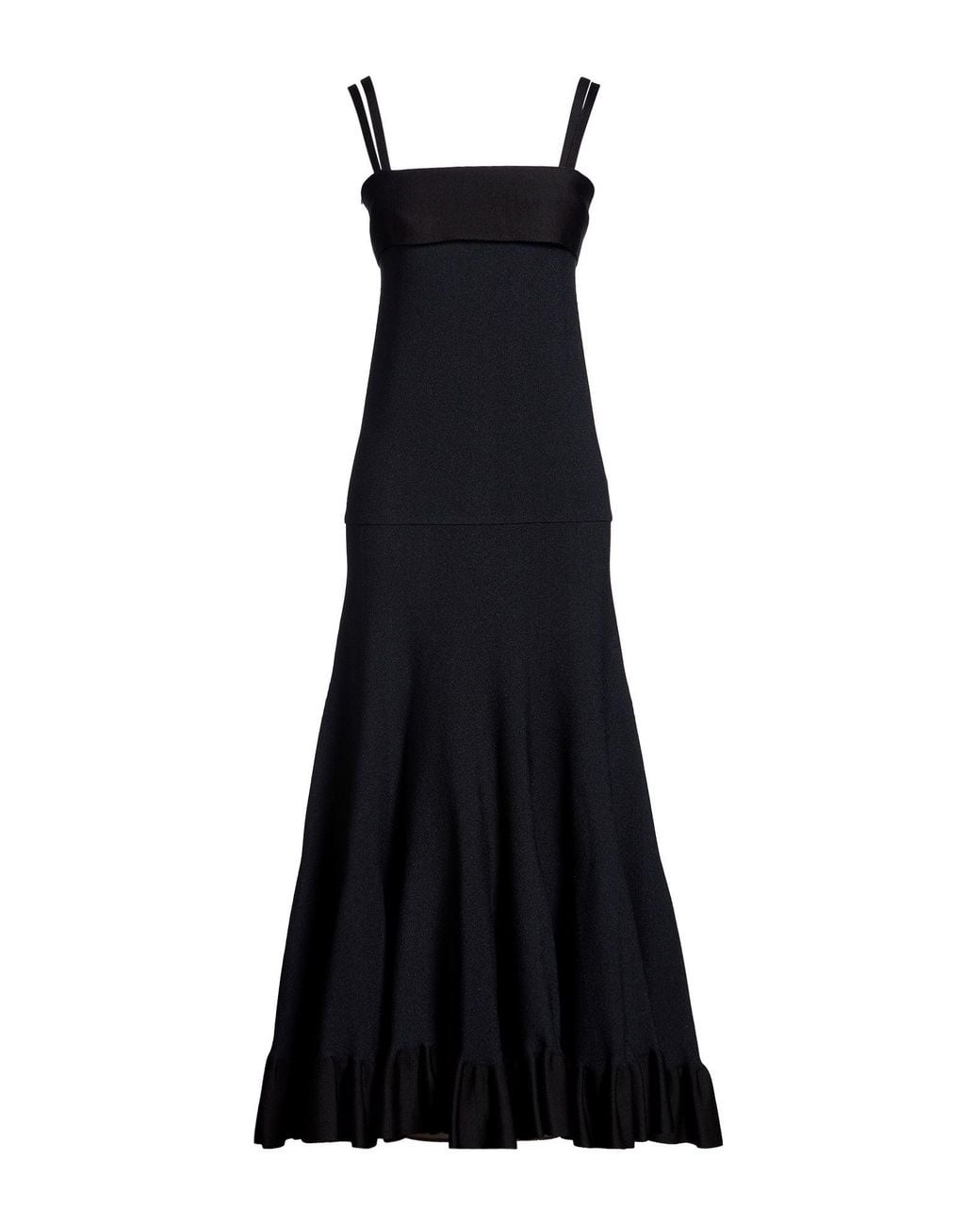 Jil Sander Black Maxi Dress Silk, Viscose, Polyamide, Polyester, Elastane