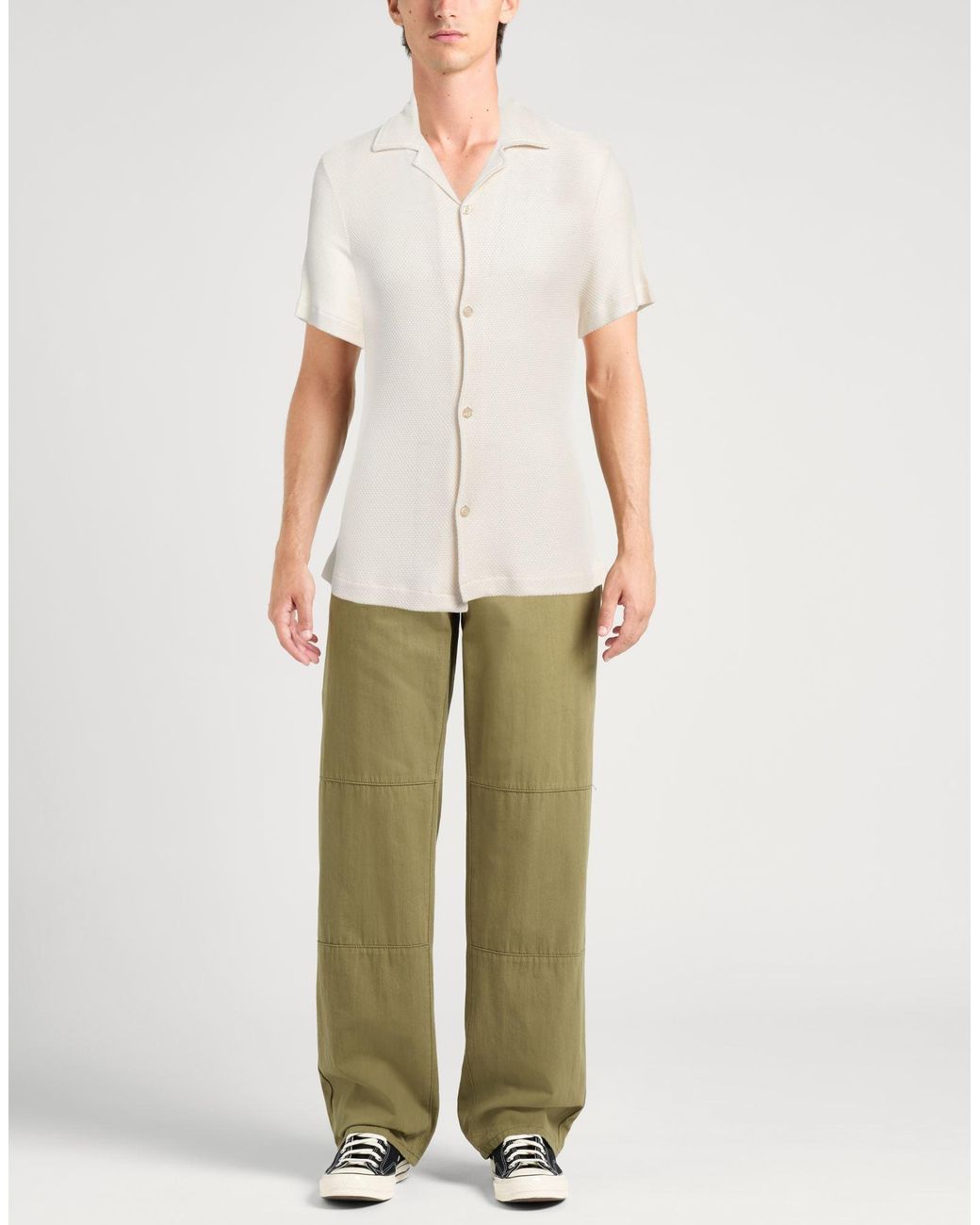 Sandro White Ivory Shirt Lyocell for men